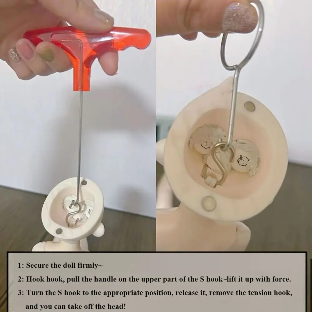 2 Sizes Pulling Hook Tool Plastic DIY Accessories Plain Body Disassembly MIni Head Replacement for 1/3 1/4 1/6 BJD.SD Dolls