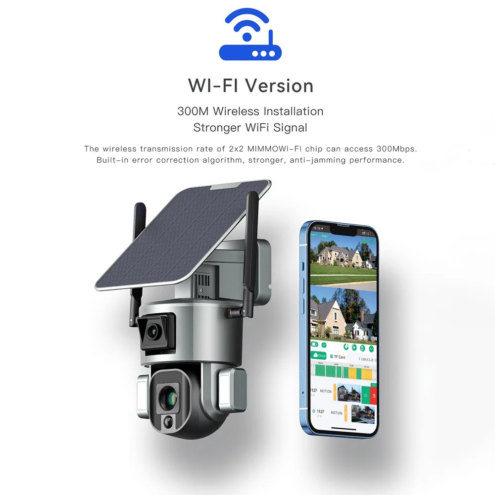 4G WIFI solární kamera outdoorové 4K WIFI pozorování fotoaparátů solární dvojí propojení PTZ baterie kamera s sloar panel chytrá domácí AI