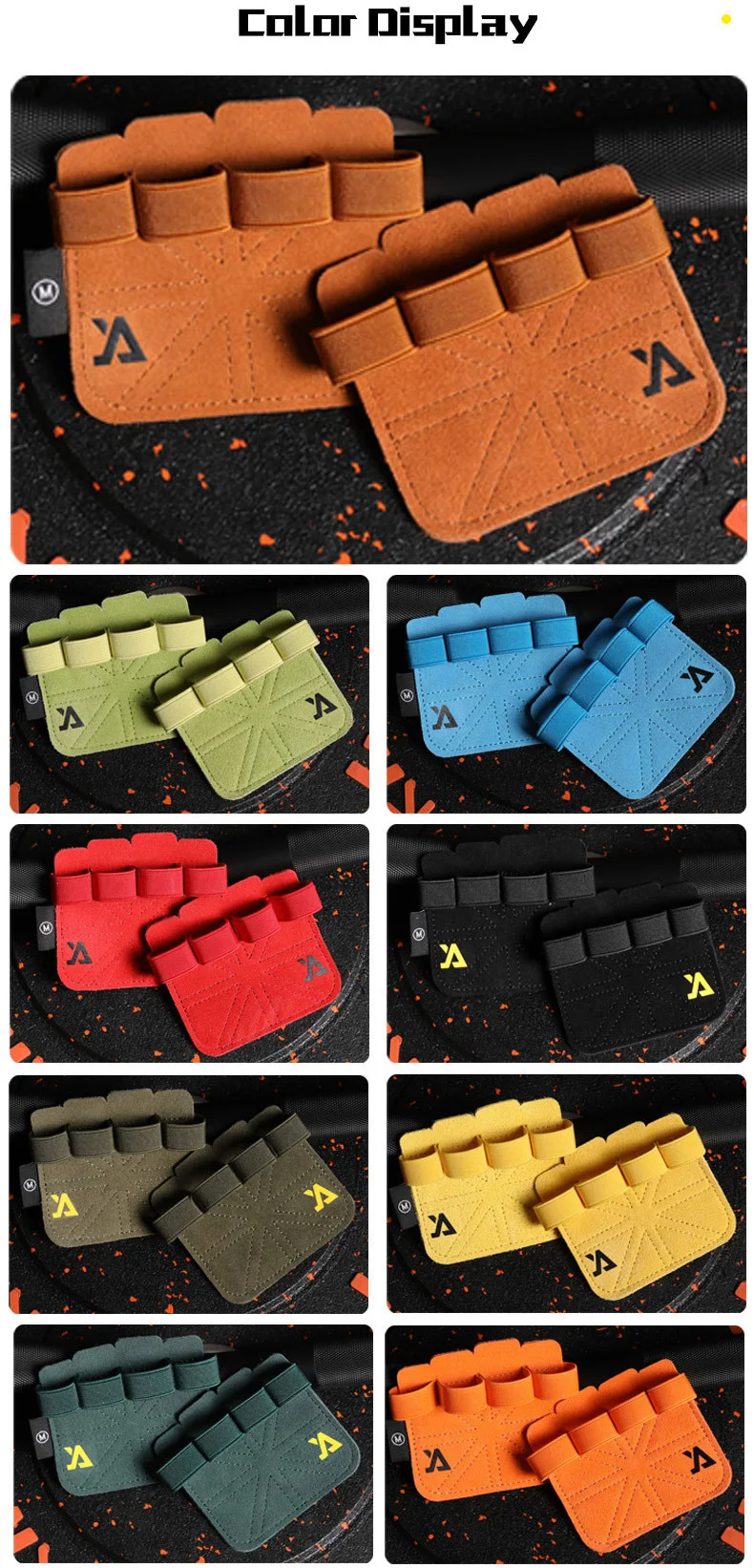 Description Picture 4 of itemFour-fingers Fitness Gloves Gym Barbells Weightlifting Cowhide Gloves Anti-slip Wear-resistant Palm Protect Workout Hand Support