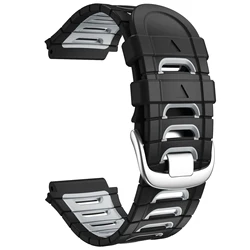 Dual Color Silicone Sport Watch Band - Soft, Skin - Friendly Replacement Strap - Forerunner 920XT (Black Gray)