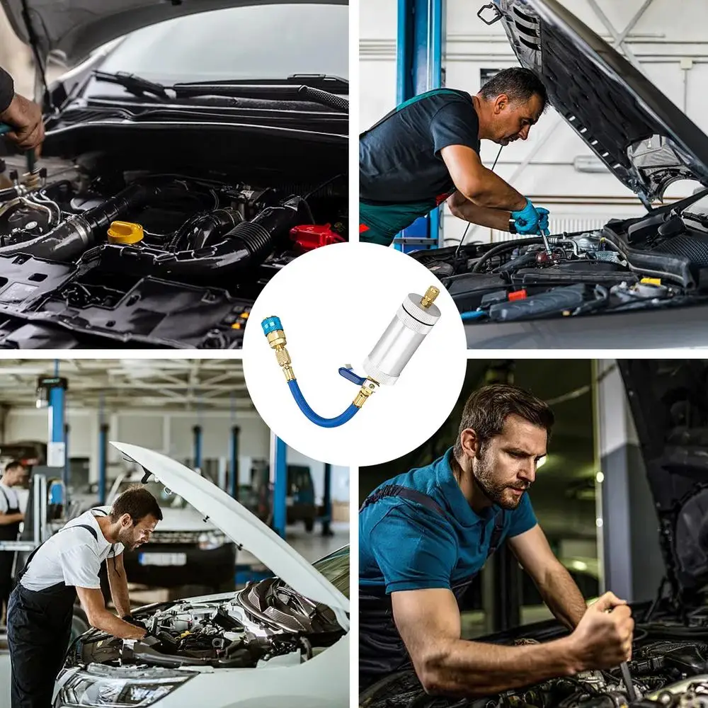Car Refrigerant Recharge Kit Refrigerant Charge Set Quick Coupler Refrigerant Filling Tool Dispensing Valve AC Recharge Hose Kit