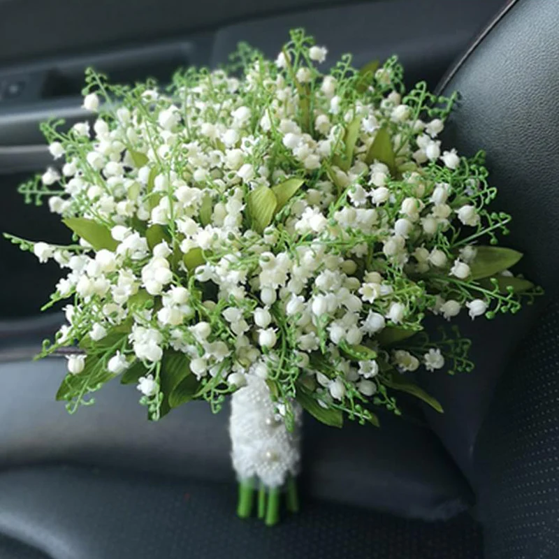 High-end simulation royal lily of the valley bouquet bride wedding calla flower bouquet Bridesmaid Bridal Party wedding bouquets,wedding flower decoration