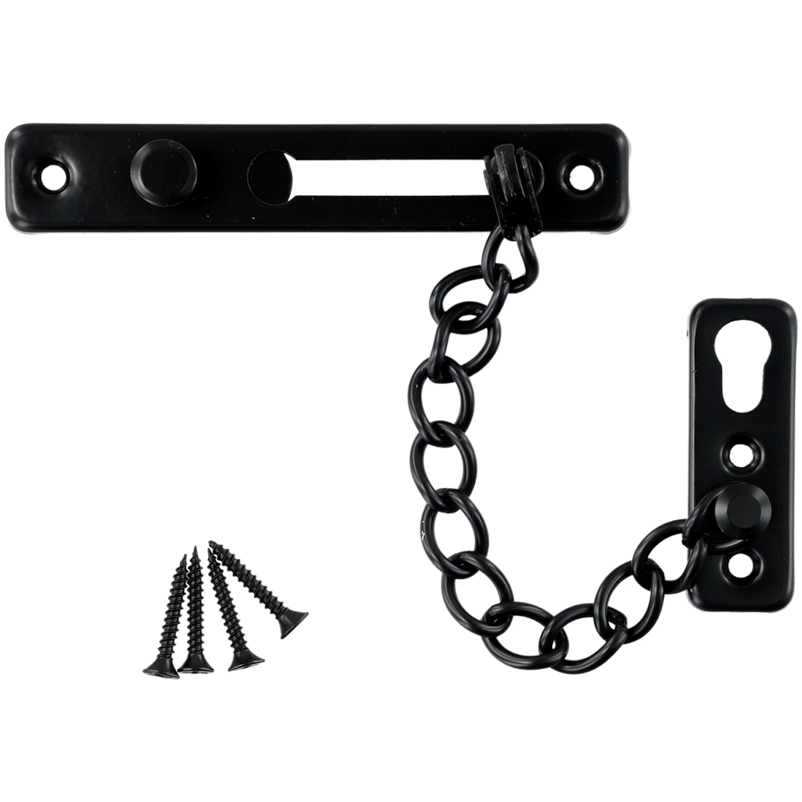 Door Latch Door Chain Lock Stainless Steel Security Chain Guard With Springs Anti-Theft Press Heavy Duty Polished Latch With Screw