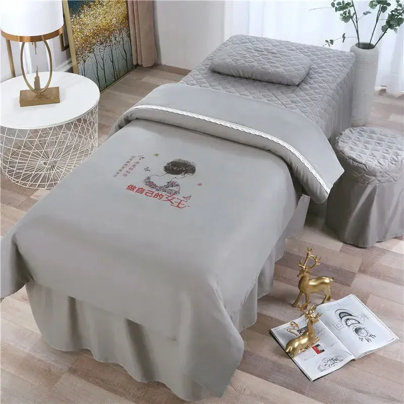 Beauty Salon Bed Sheet 3D Digital Printing 4 Piece Set