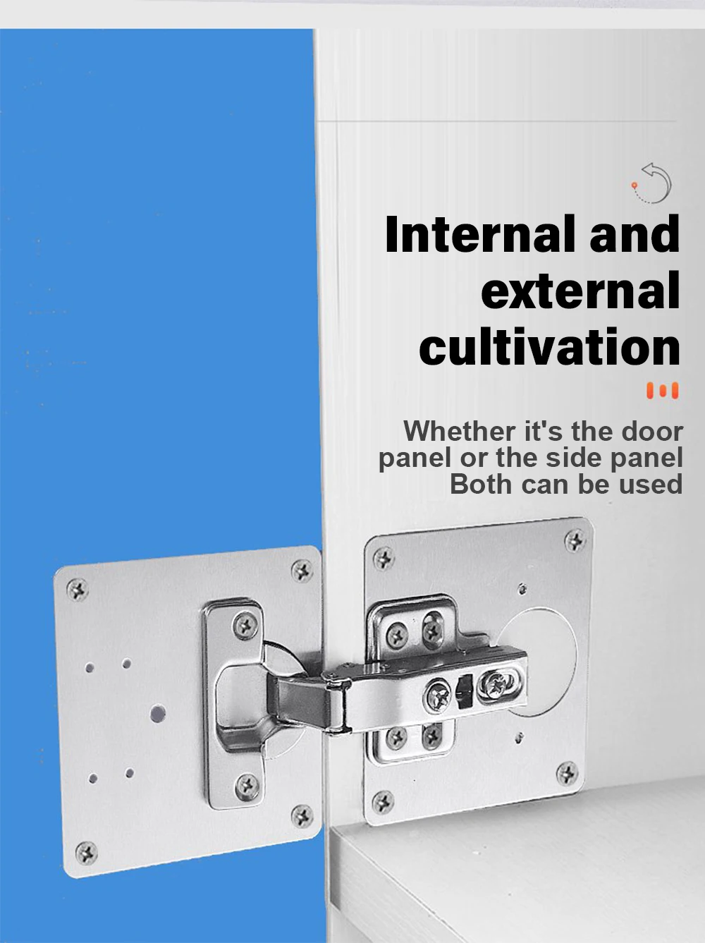 Description Picture 3 of item1/Hinge Repair Plate Cabinet Hinges Cupboard Door Fixing Mounting Plate Furniture Hardware Side Panel Hinges Repair