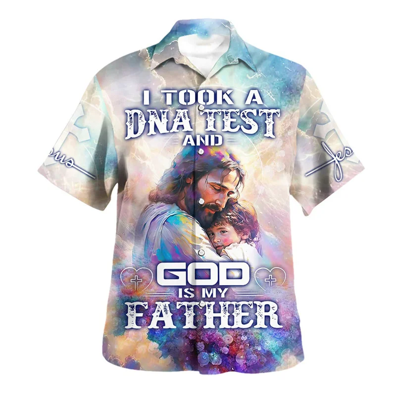 thumbnail image 1 of Camisa hawaiana personalizada de Jesucristo en estilo medieval en 3D para hombre y mujer, camisas hawaianas de playa para hombre y mujer, camisetas florales geniales de verano, 1 of 5