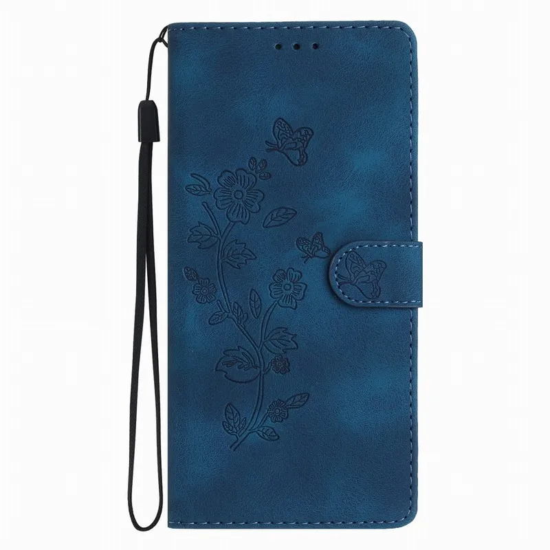 Charming Floral Butterfly Wallet Phone Case with Card Slots