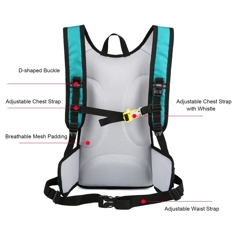 Nylon Hydration Pack Backpack Daypack for Men Women Hiking Running Cycling Hunting Climbing