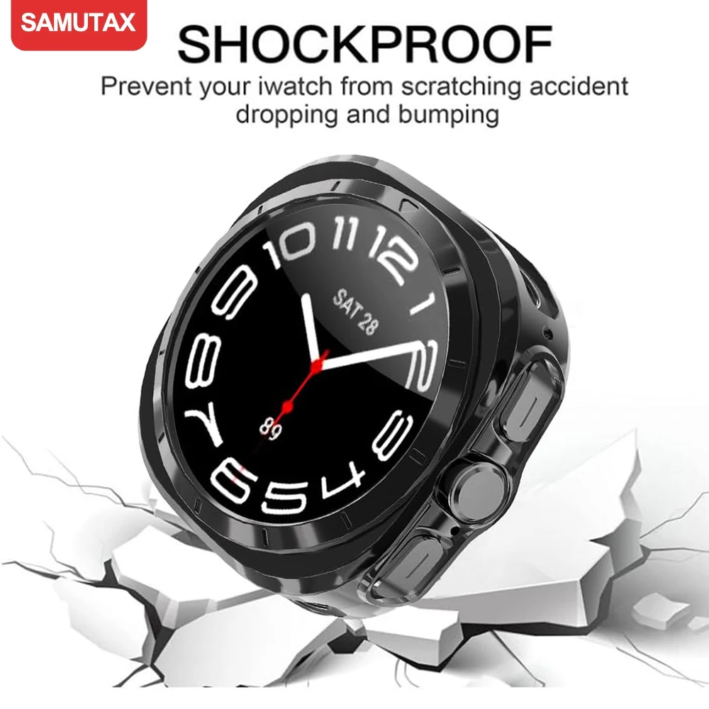 Full Case for Samsung Galaxy Watch 7 Ultra 47MM TPU Hollow Bumper Shell Frame Protector Case for Galaxy Watch 7 Accessorie