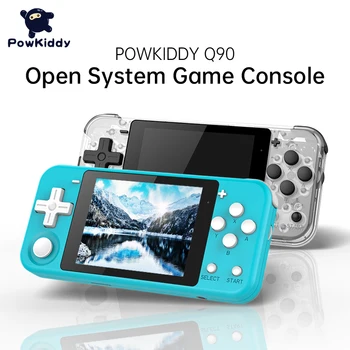 POWKIDDY Q90 휴대용 콘솔, 3 인치 IPS 스크린, 듀얼 오픈 시스템 게임 콘솔, 16 시뮬레이터 레트로 PS1, 어린이 선물, 3D 새로운 게임