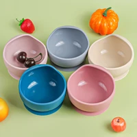 TYRY.HU Baby Soft Silicone Dininer Plate Solid Cute Cartoon Children Dishes Suction Toddle Training Tableware Kids Feeding Bowls 2