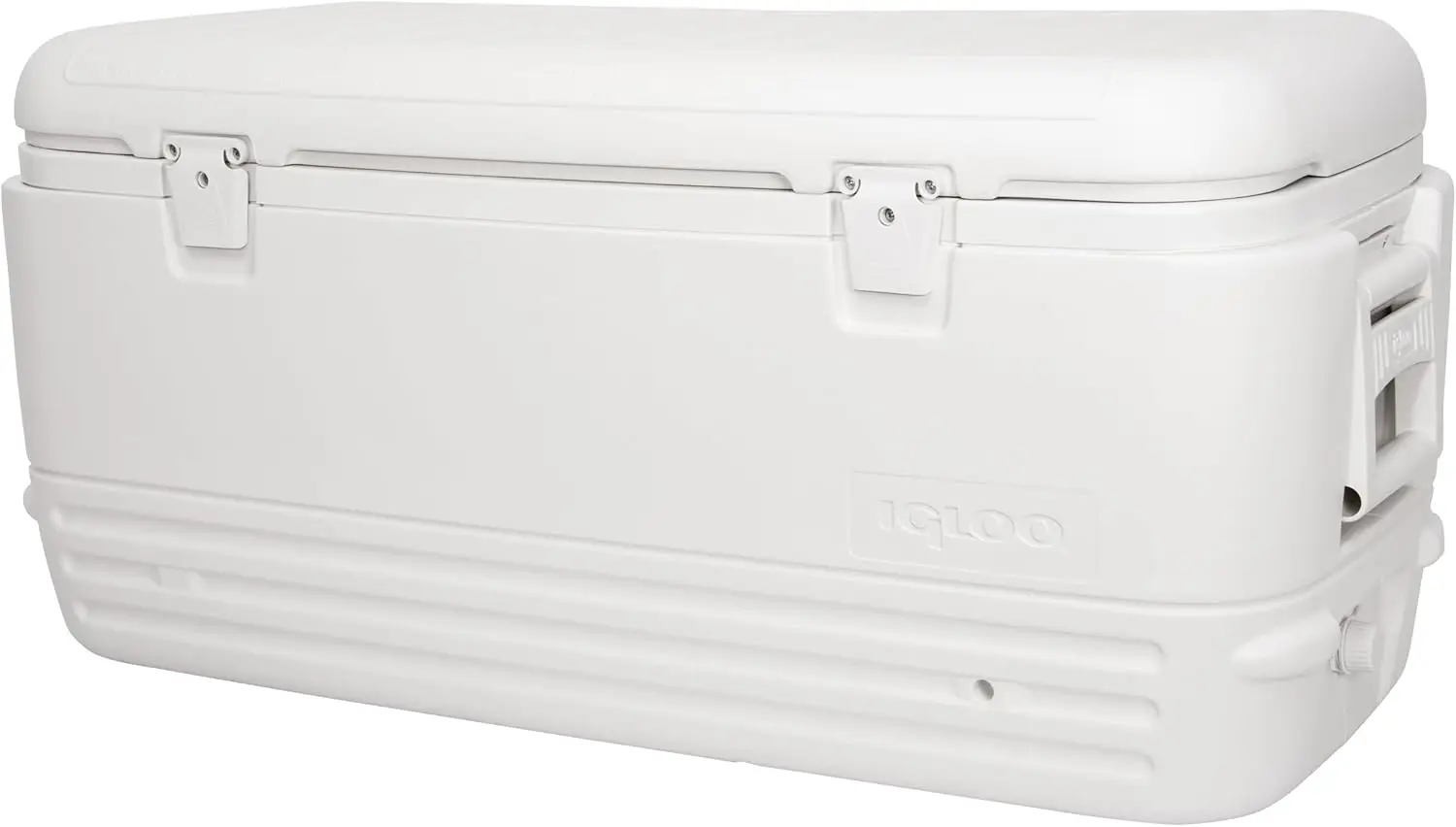 Polar Hard Coolers,Reinforced swing-up handles with tie-down loop feature,Dual snap-fit latches secure lid closure
