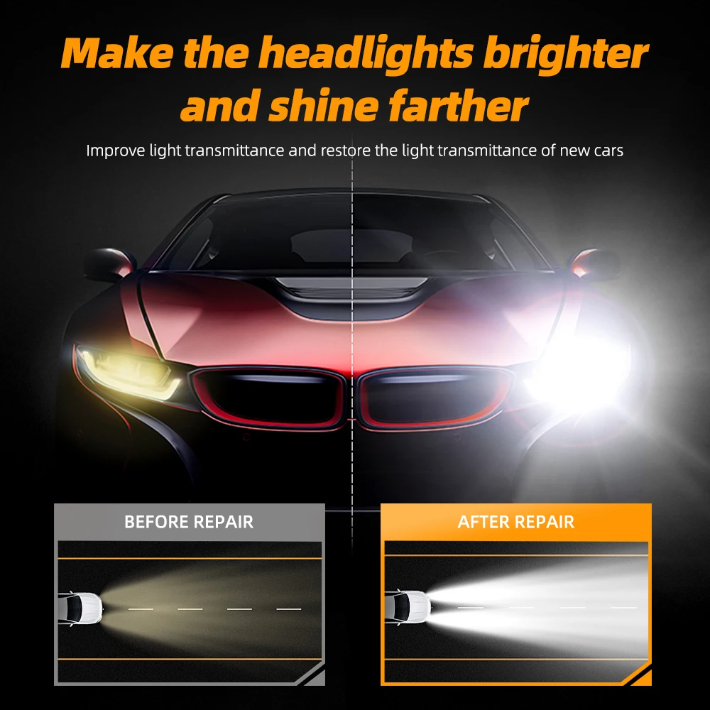 Car Headlight Restoration Polishing Headlamp Scratch Remover Repair Cleaning Paste Remove Oxidation Headlight Polish Liquid: 3 - 5 Days Free Delivery Only UK