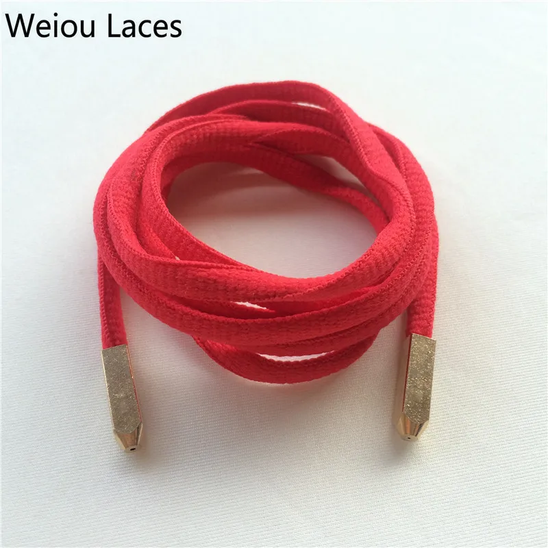 (30pairs/Lot) Weiou Fashion Oval Shoelaces With Matt Gold Screw On Metal Aglets Shoestring Athletic Shoelace Patterns Latchet