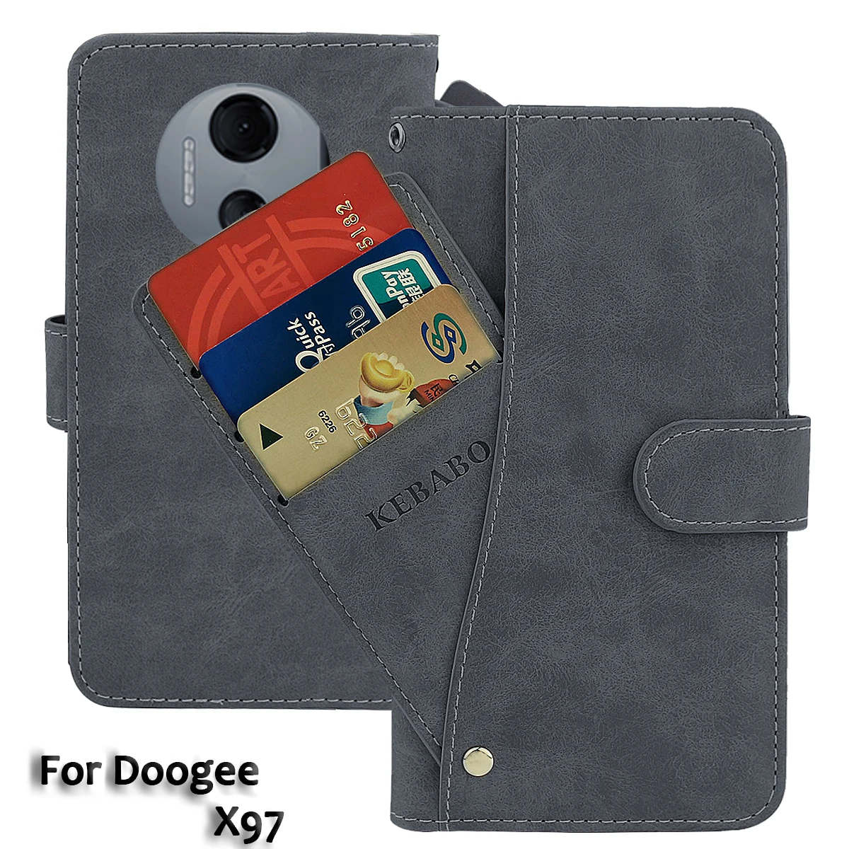 

Vintage Leather Wallet Doogee X97 Case 6" Flip Luxury Card Slots Cover Magnet Phone Protective Cases Bags