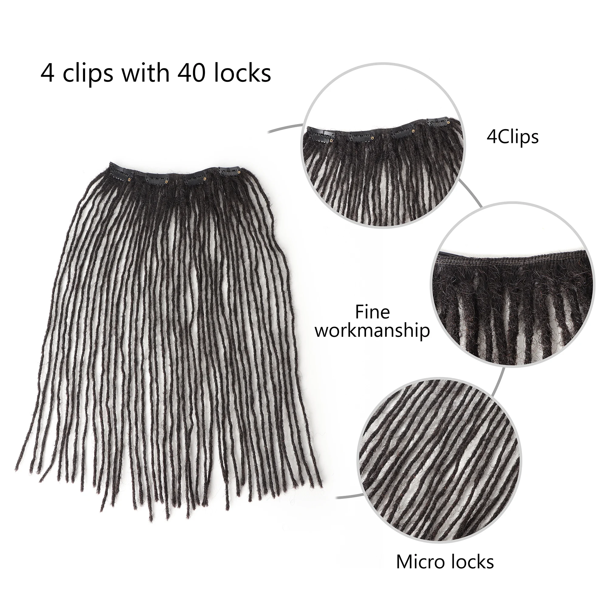 Orientfashion Dreads microlocs clip in locs set human hair locs interlocs