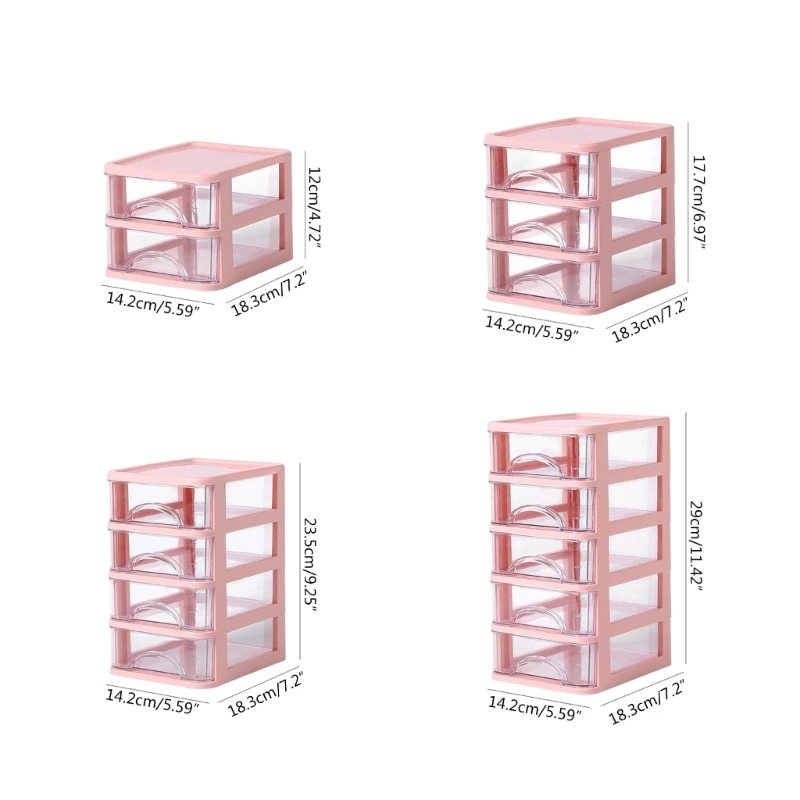 Small Desk Organizer Stackable Desktop Storage Clear Desktop Storage Drawers Makeup Organizers Plastic Storage Box 896C 6