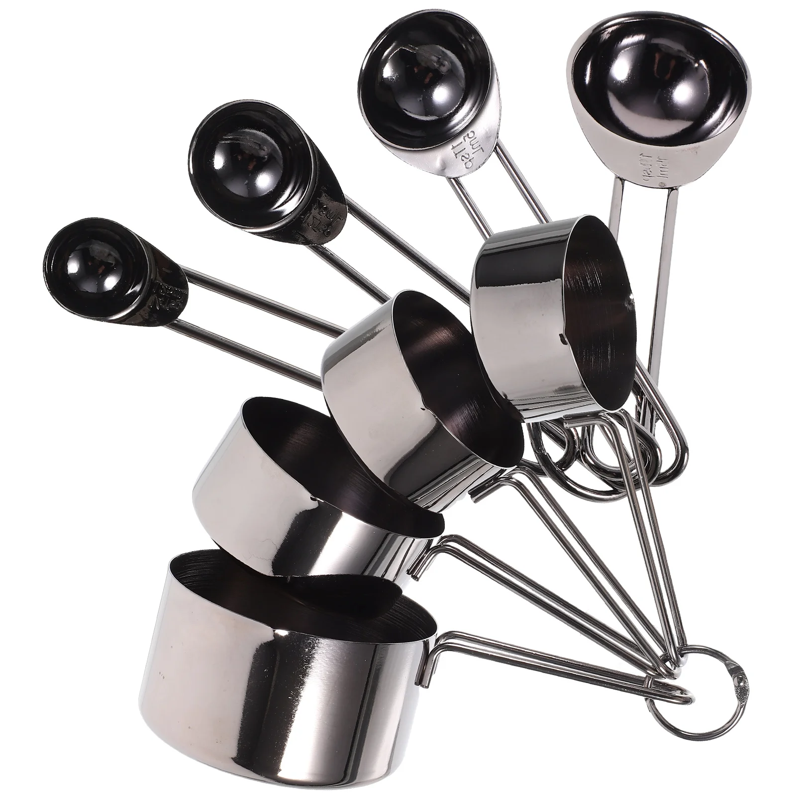 

1 Set Measuring Cups and Spoons Set Stainless Steel Nesting Measuring Cups Spoons