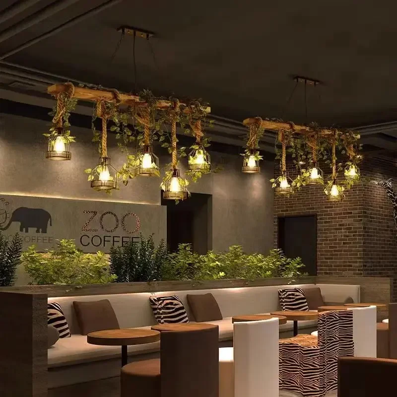 FAIRY American Country Pendant Lamp Retro Creativity Plant Music Restaurant Cashier Counter Bar Cafe Milk Tea Shop Chandelier 5