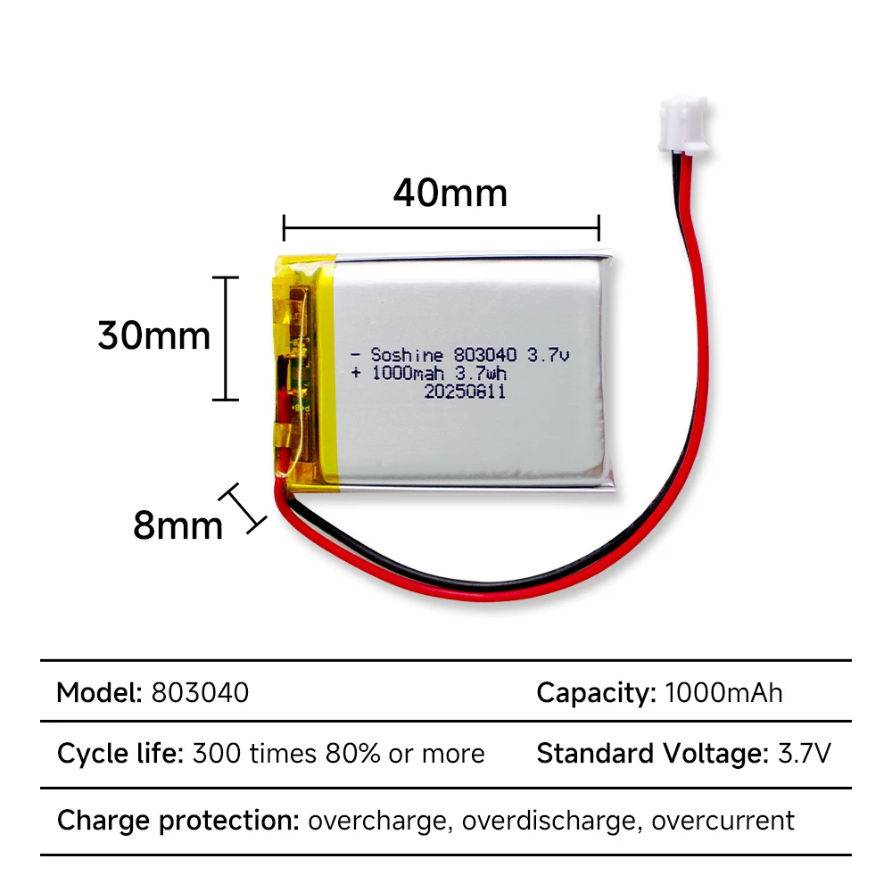 3.7V 1000mAh LIPO Batteries for Remote Control iPod Bluetooth Speaker GPS