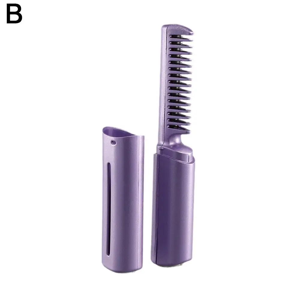 Description Picture 4 of item2 In 1 Wireless Mini Hair Straightener Comb USB Charging Portable Travel Fast Care Hair Tools Hair Styling Roll Straight Dual