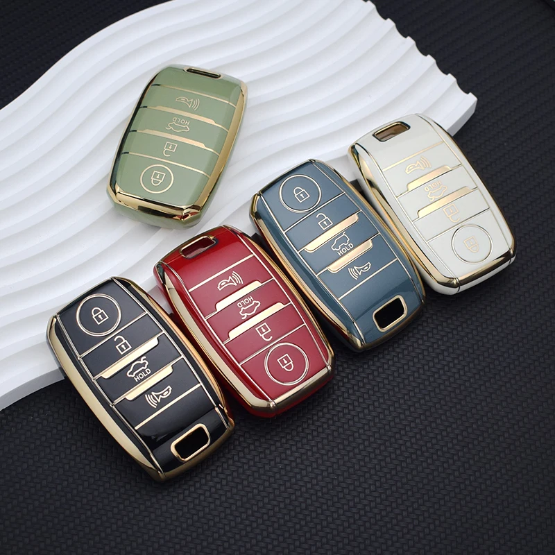 3 4 Buttons TPU Car Key Case Cover For Kia Optima Sorento Niro Soul Ray Keys Skin Holder Protect Shell Fob Bag Accessories