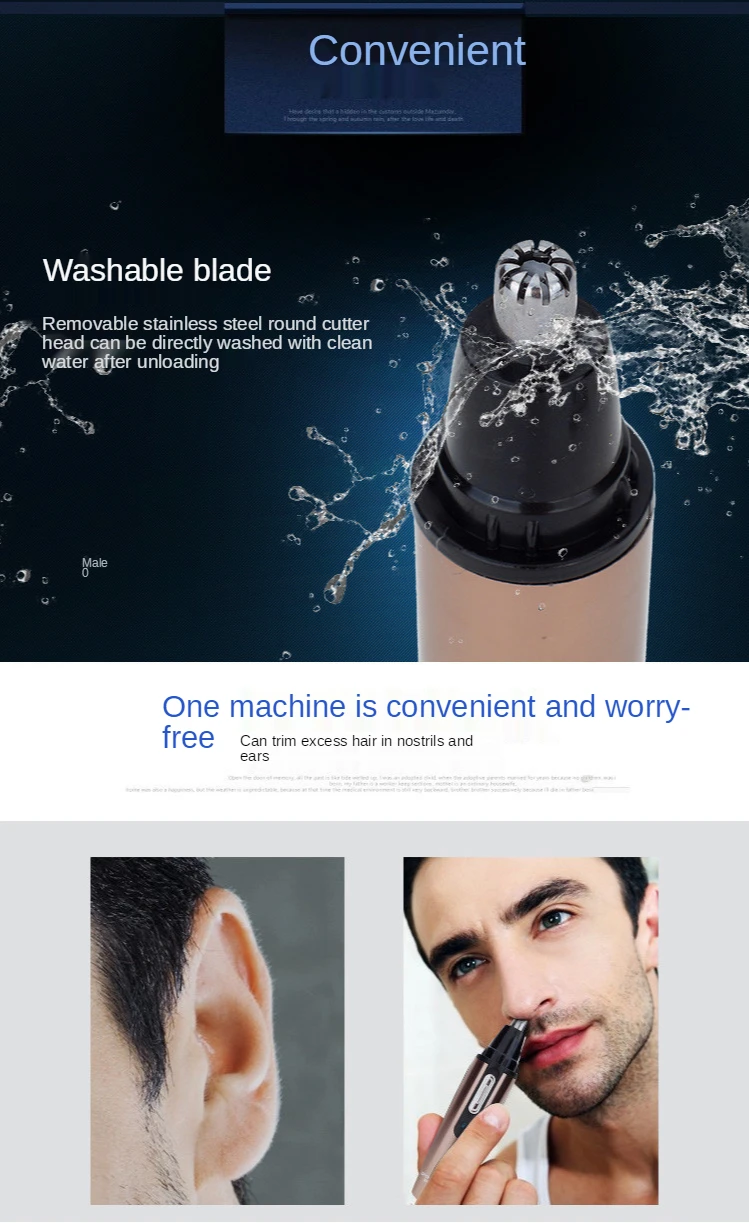 Ear Nose Hair Trimmer Men's Rechargeable Electric Shaver Trimmer Rechargeable Nose Hair Trimmer Electric Removal Clipper Razor