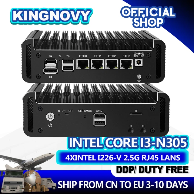 KingnovyPC Upgrade Firewall Micro Appliance 12th Gen Alder Lake i3 N305  N100 4* i226 2.5GbE LAN Fanless Mini PC Ethernet AES-NI - AliExpress