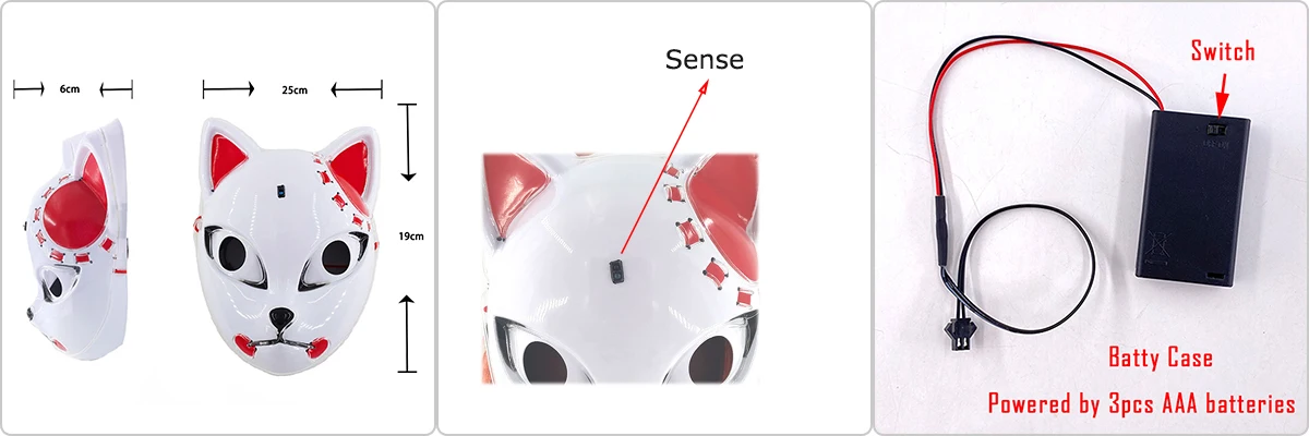 unique halloween costumes New Type Sensor Switch Light up LED Mask Color-changing Funny Party Mask Halloween Cosplay Party Mask Japanese Anime Props funny halloween costumes