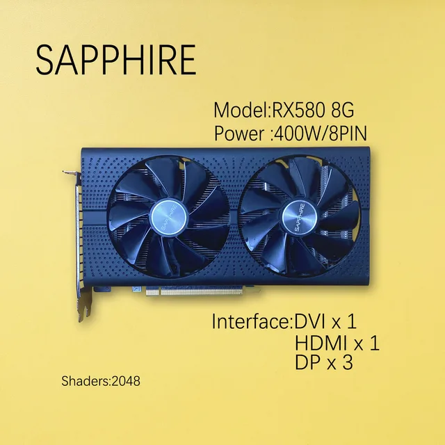  SAPPHIRE Radeon RX580 8G GME RX590 8GB Nitro Graphics AMD Video Desktop PC Computer Game Map 