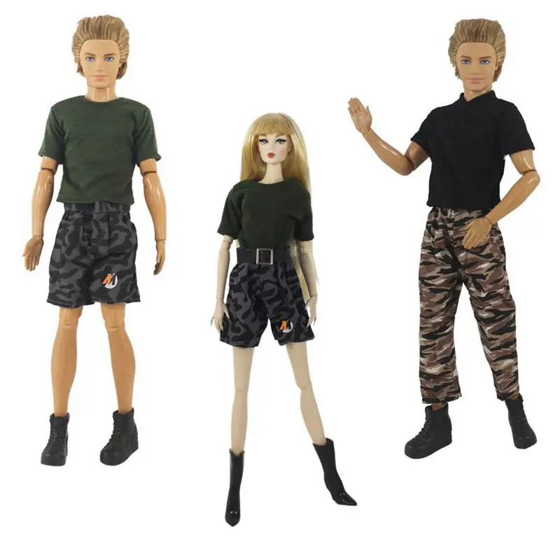 

Soldier Clothes Kawaii Items Kids Toys Female Tops Pants Man Wear Fast Shipping Doll Accessories 30 cm For Barbie Ken Lover Game