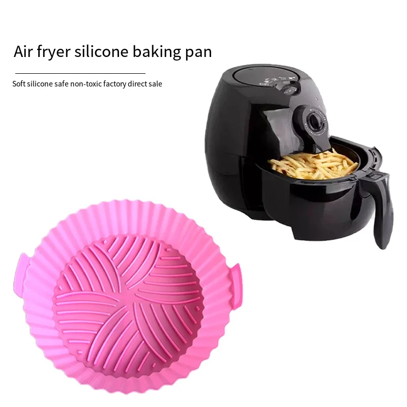 3 Pièces Silicone Moule Air Fryer Accessoires, Réutilisable Friteuse Air  Chaud Silicone Papier Cuisson Friteuse Airfryer Panier