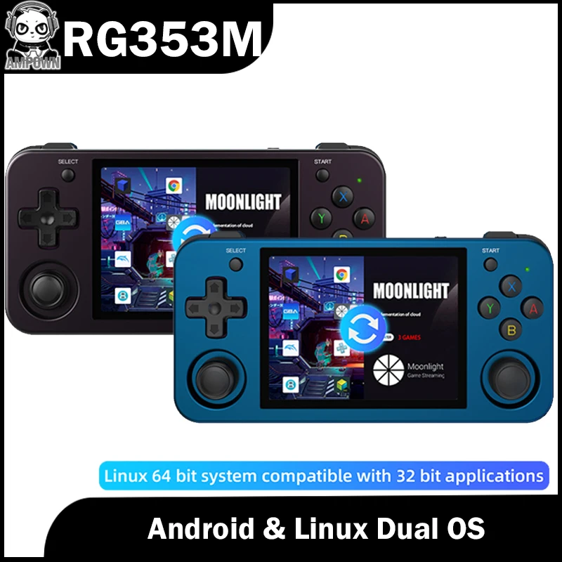 

Anbernic RG353M 3.5'' IPS Touch Screen Android 11 Linux Dual OS Video Game Consoles PS1 GB A C 4000+ Games Handheld Game Players