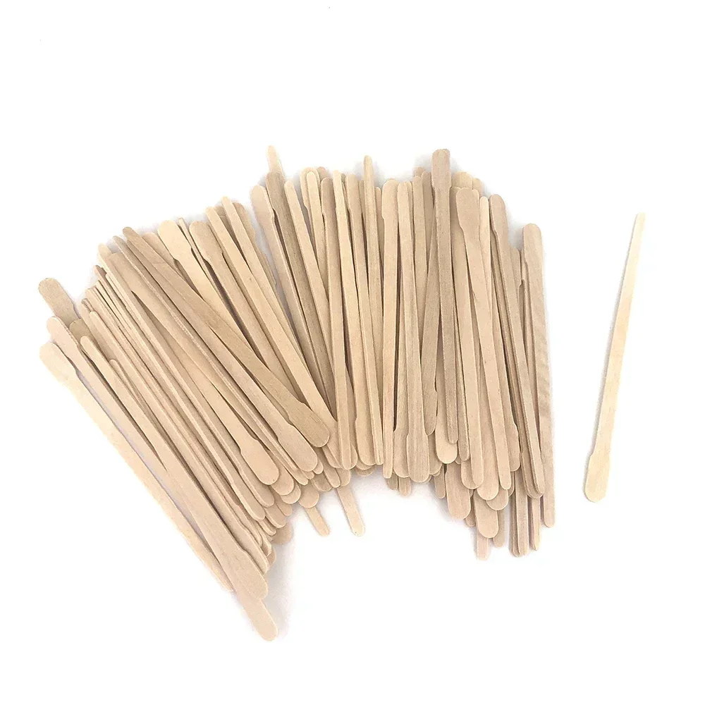 New Hot 100pcs/pack Disposable Wooden Waxing Stick Wax Bean Wiping Wax Tool Disposable Hair Removal Beauty Body Beauty Tool 3