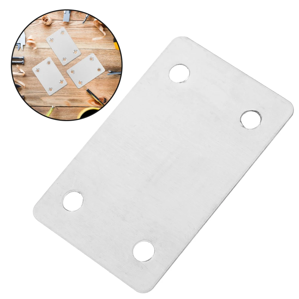 20pcs Stainless Steel Corner Code Flat Joining Plate Straight Bracket Mending Plate Repair Fixing Bracket Support Wood Furniture