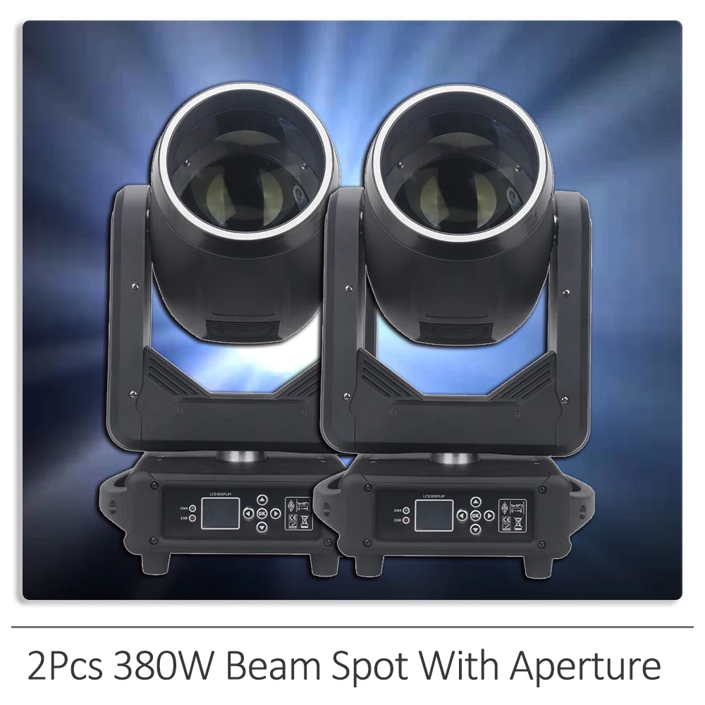 

2Pcs/lot 380W Beam Spot Moving Head Light With Aperture Rotating Prism DMX512 Rainbow Effect DJ Disco Club Party Stage Effects