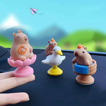 Capibara Decorazione per auto Creativo Primavera Capibara Scuotendo la testa Cruscotto Figurina Ornamento Decorazione per interni auto