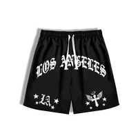 Summer Men's Loose Fit Casual Shorts Letter Graphic Printed Drawstring Waist Shorts Gym Training Jogging Casual Shorts 1