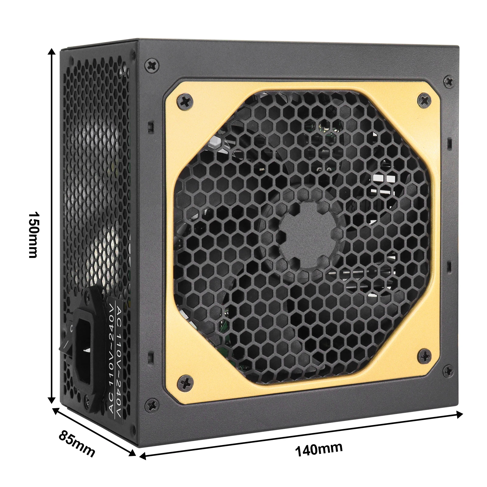 500W PC 파워 서플라이 비모듈형 ATX 12V 액티브 PFC 저소음 쿨링 팬 PSU 110V-220V 20+4핀 게이밍 PC 컴퓨터 전원 공급 장치