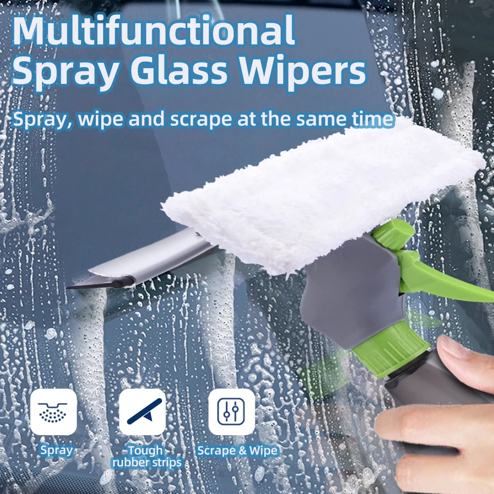 3 IN 1 Multifunctional Window Scraper Cleaning Tool Water Spray Glass Cleaning Squeegee Wiper Bathroom Mirror Tile Cleaning Tool