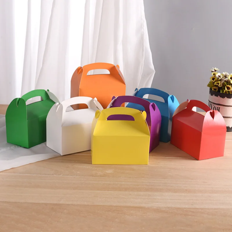 10–30 Stück Geschenkboxen mit Griffen, Backboxen, Süßigkeiten, Kekse, Leckerli-Boxen, Papier-Lunchboxen, Take-Out-Boxen für Hochzeitsfeier
