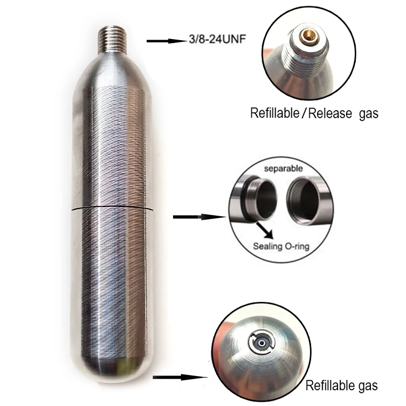 Recyclable 33g 24g Co2 Cartridge Gas Cylinder for Soda Beer Bar Bartender Tools Kitchen Accessories Saving Life Jacket Airbag