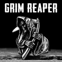 Grim Reaper Stylish Skull Men Rings Stainless Steel Women Jewelry Punk Retro New In Rock Fashion Accessories Gift Wholesale 1