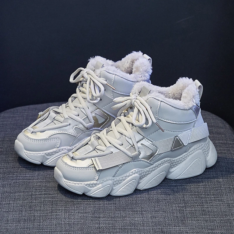 Women Sneakers Winter 2022 New Arrivals Comfortable Plus Velvet Keep Warm Platform Sneaker Female Casual Sports Skateboard Shoes