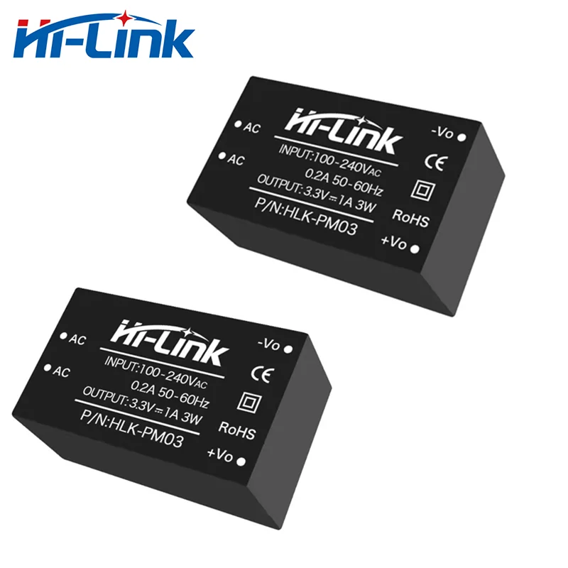 Hi-Link AC/DC HLK-PM03 3.3V 3W Mini Adjustable Power Supply Module Converter Intelligent Household 10pcs/Lot power adapter power supply switching power supply power converter