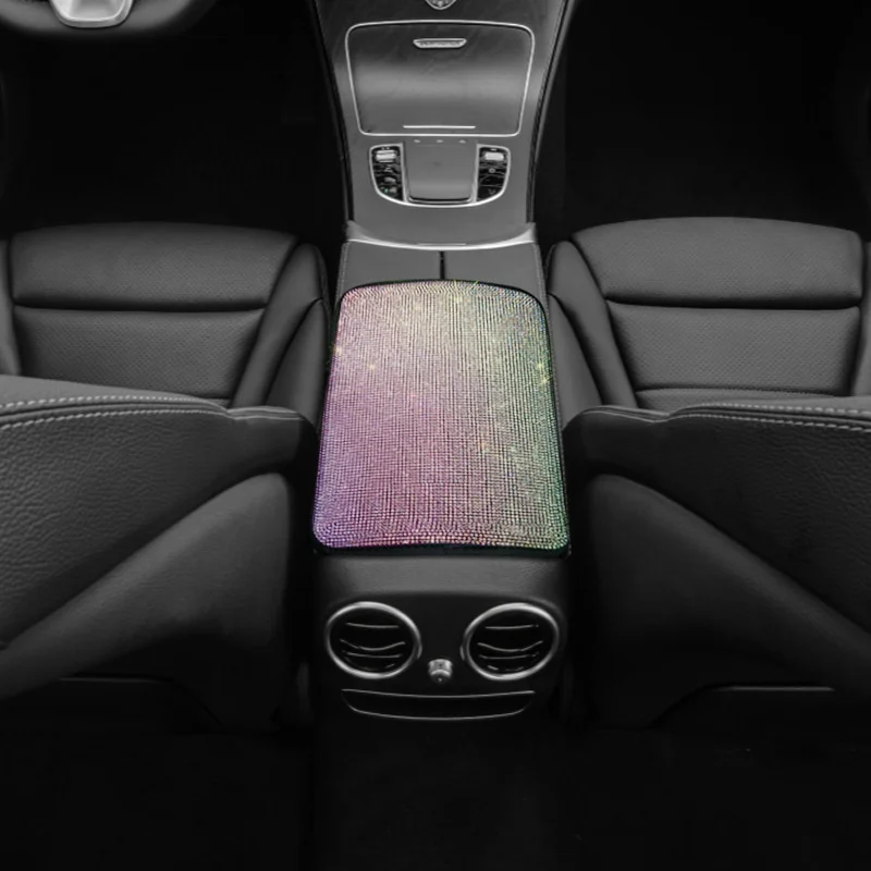 Luxurious Diamond Studded Armrest Cushion Cover for Car Interior Protection