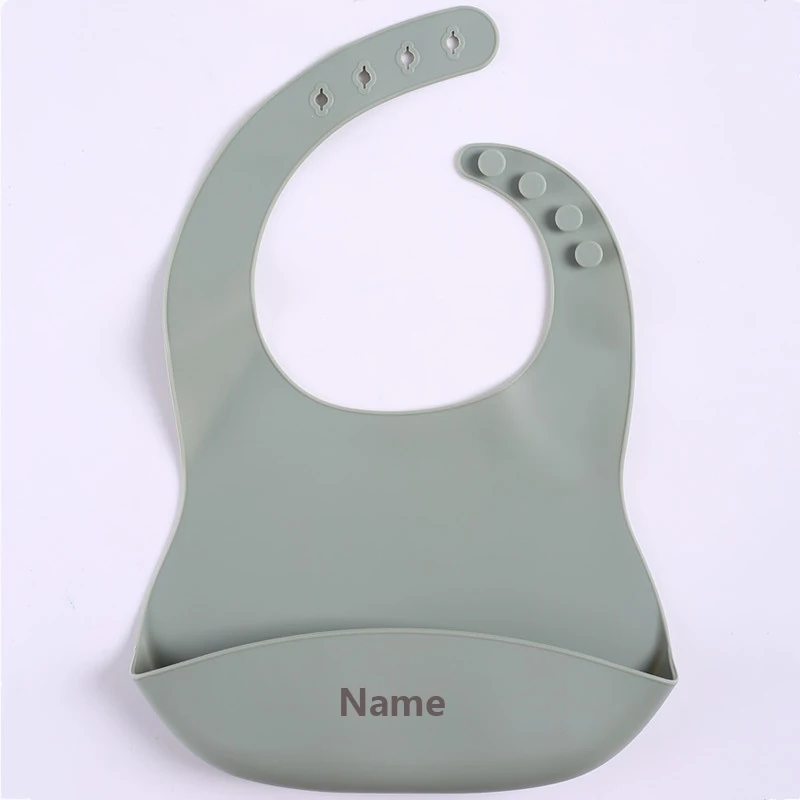 Silicone Bib Baby Drool Catcher with Free Name Engraving Creative Gifts Customized for Boys and Girls