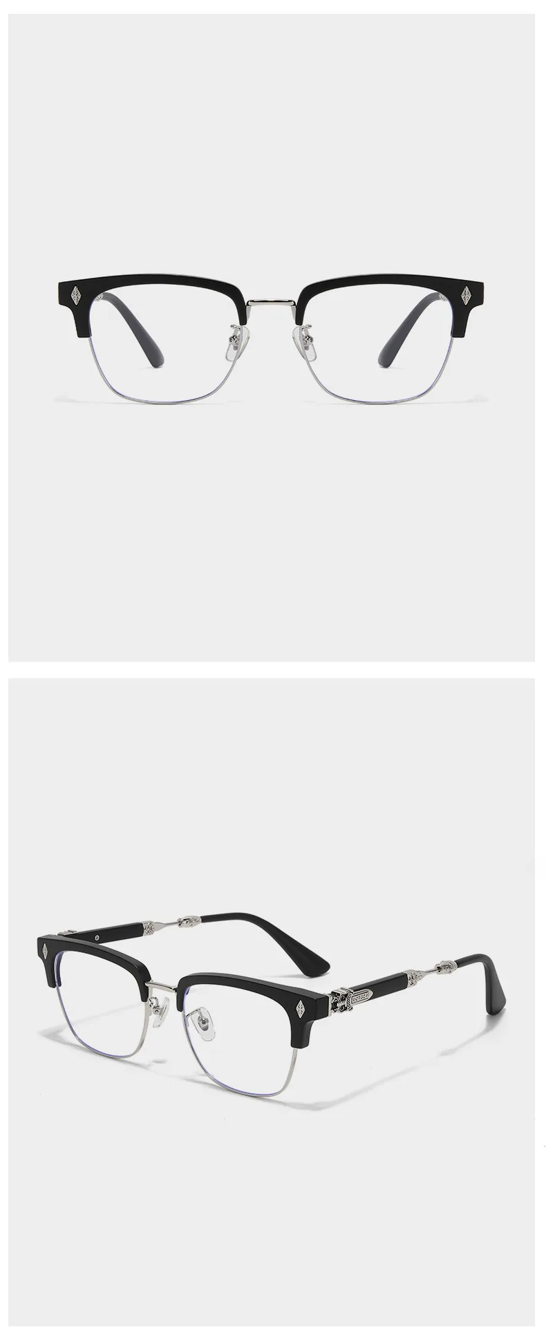 TR90 Blaulichtblockierende Vollformat-Brillengestelle, 1:1-große quadratische trendige Herrenbrille, personalisierter Stil, täglicher Bürogebrauch – Detail 4