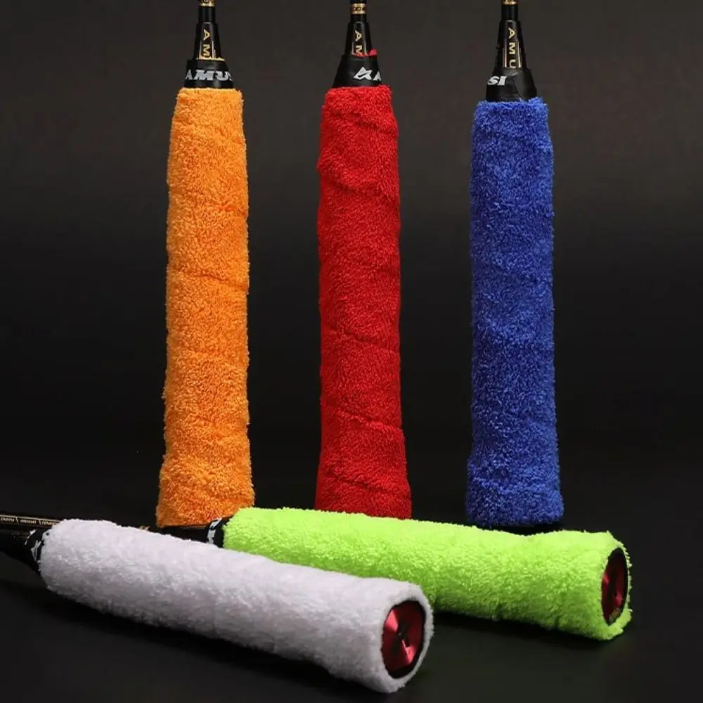 Thickened soft towel grip for badminton and tennis rackets.