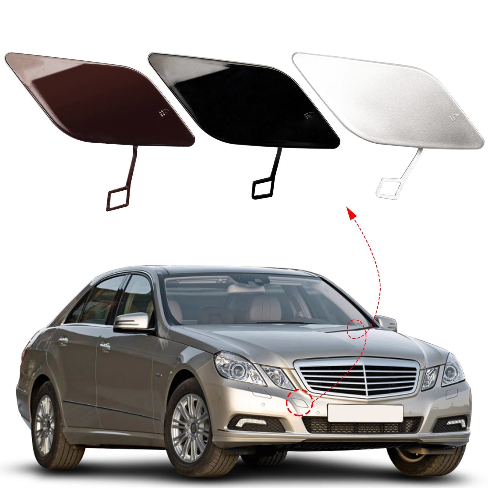 Front Bumper Tow Hook Cover Towing Eye Cap For Mercedes Benz Eclass W212 E300 E350 E400 E550